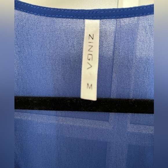 Zinga Blue and Pink Sheer Crop Top‎ Size M - Picture 2 of 5